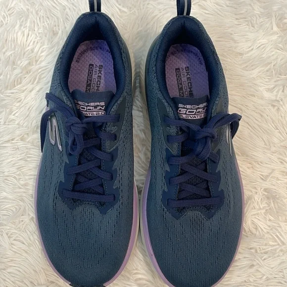 Skechers Blue and Purple Sneakers with Mesh Upper and Cushioned Sole SIZE 7.5 - Picture 3 of 9